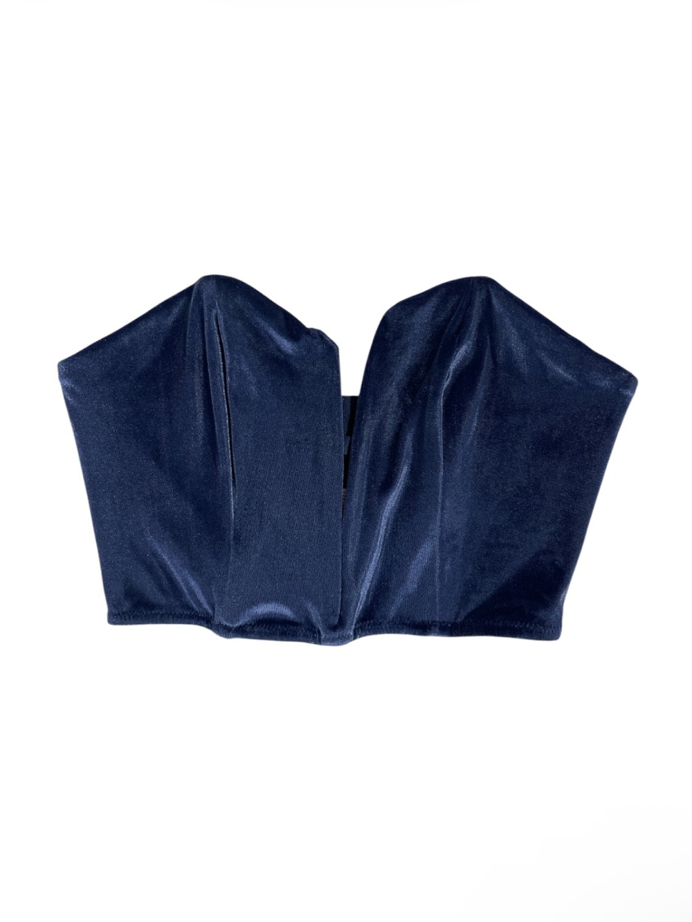 Victoria's Secret Dream Angels Navy Blue Velvet Cropped Bustier | S | Like New